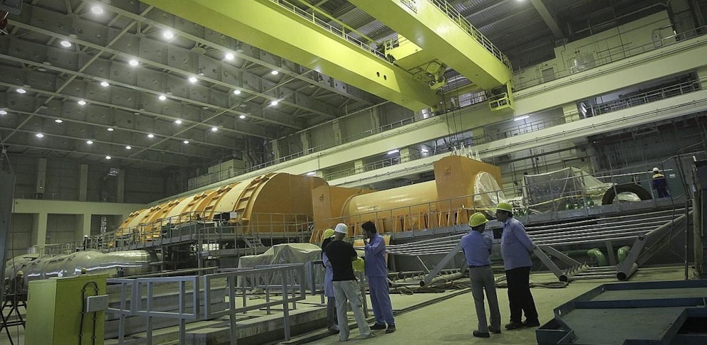 Blick in das Atomkraftwerk Buschehr im Iran. 