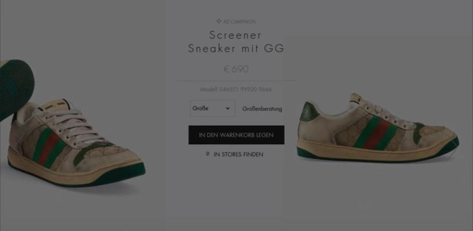 Diese dreckigen Gucci-Sneaker kosten fast 700 €