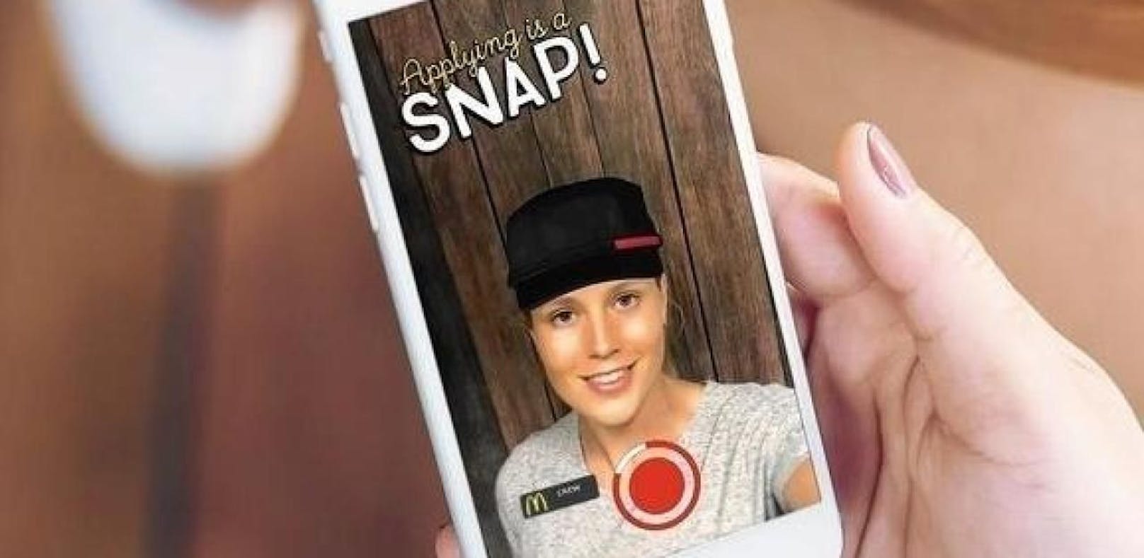 Bei McDonald's kann man sich per Snapchat vorstellen.