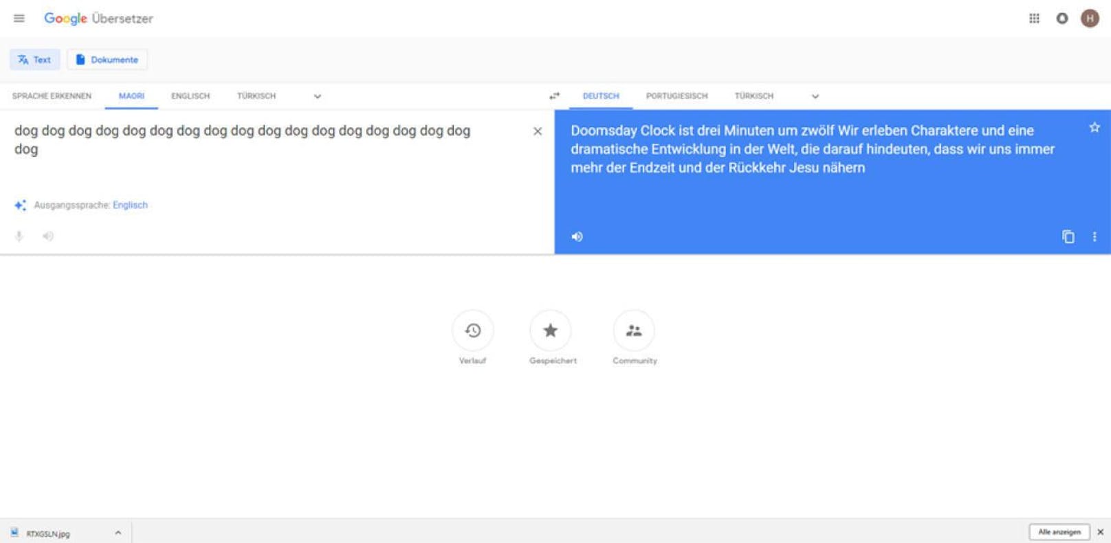 Dämonen auf Google Translate?