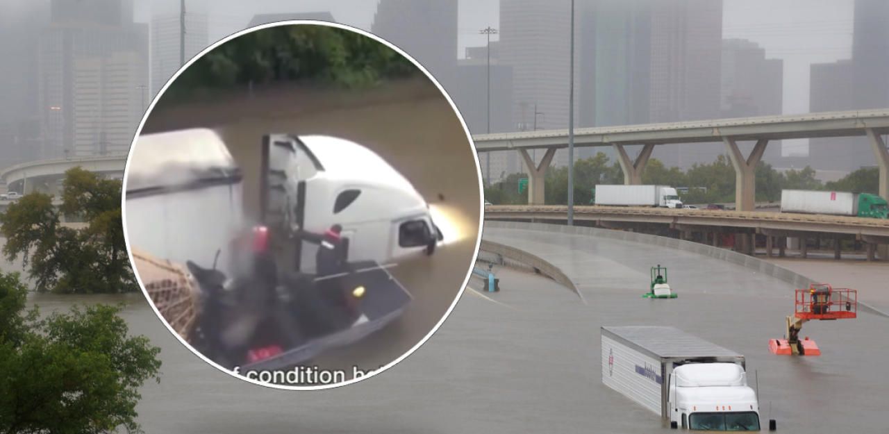 Heute.at - Hier wird ein Mann aus sinkendem LKW gerettet