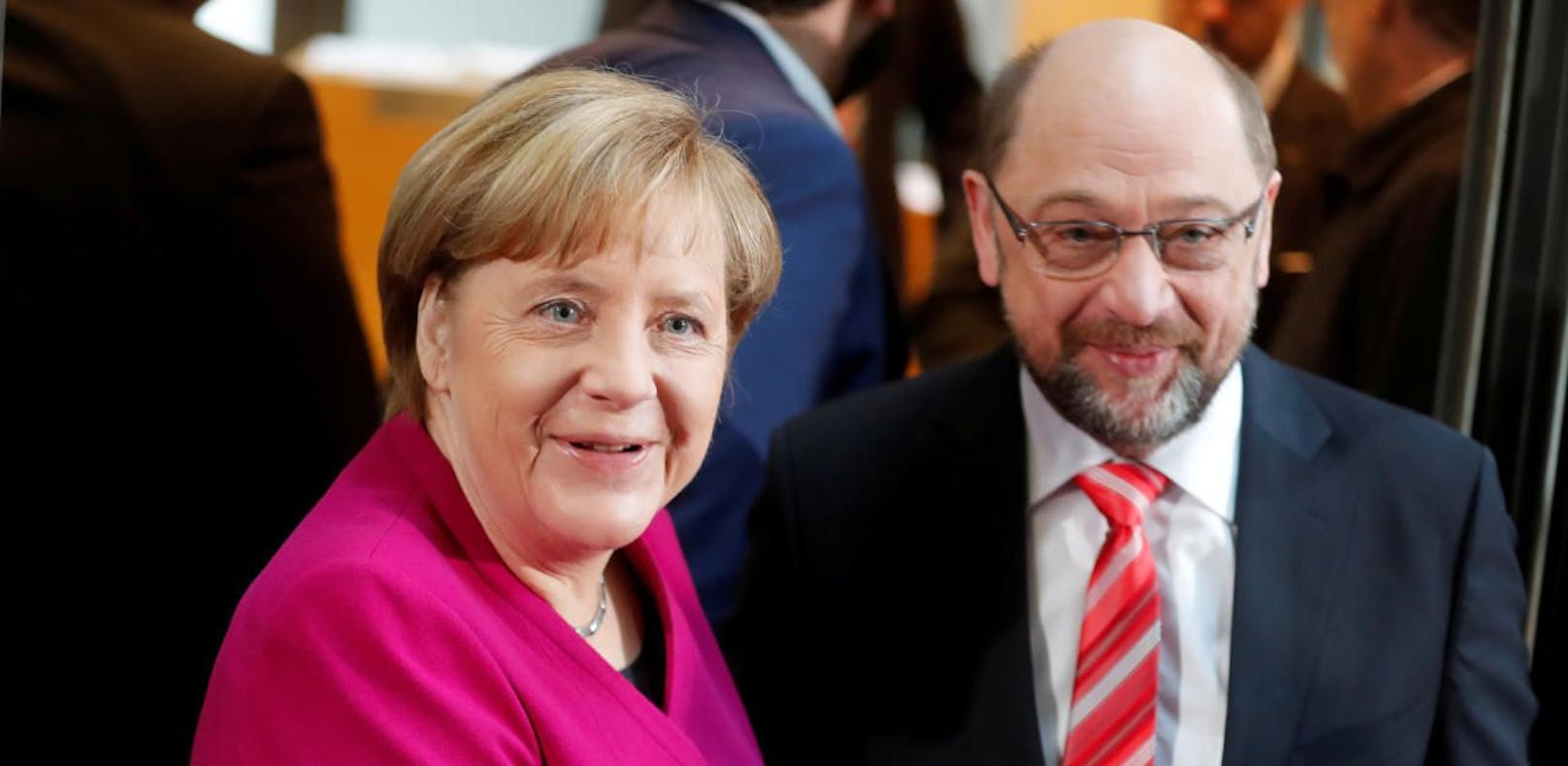 Angela Merkel (CDU) und Martin Schulz (SPD)