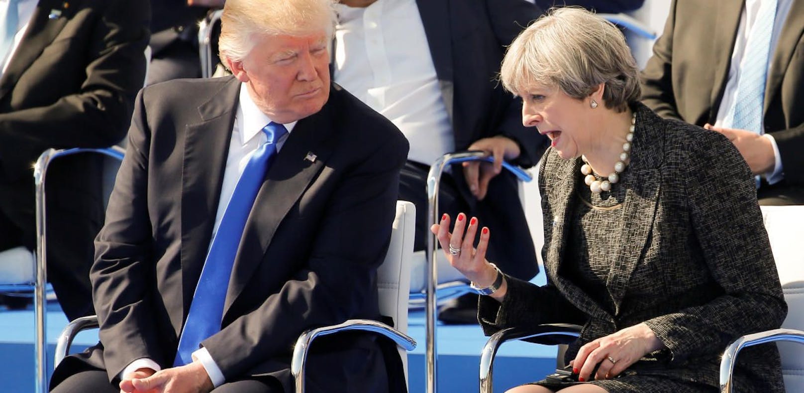 Donald Trump musste sich von der britischen Premierministerin Theresa May einiges anhören.