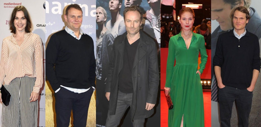 Die Hauptdarsteller der Sky-Serie "Acht Tage": Christiane Paul, Devid Striesow, Mark Waschke, Nora von Waldstätten und Fabian Hinrichs