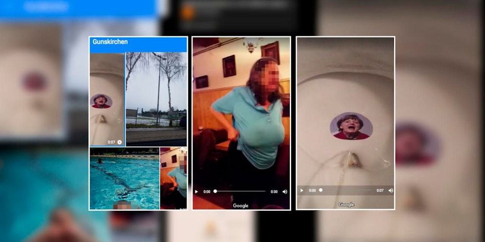 Die Google Maps Suche "spuckte" bei Gunskirchen verstörende Videos aus. 