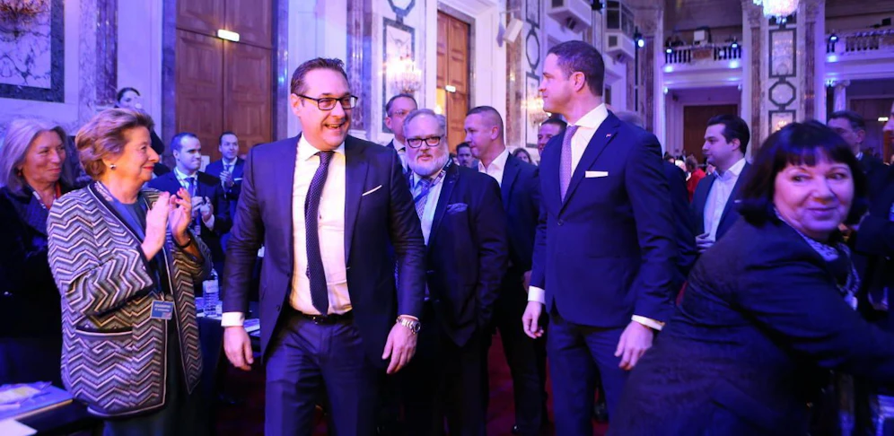 Wiener FPÖ-Parteitag: Ursula Stenzel, Heinz-Christian Strache und Johann Gudenus in der Hofburg.