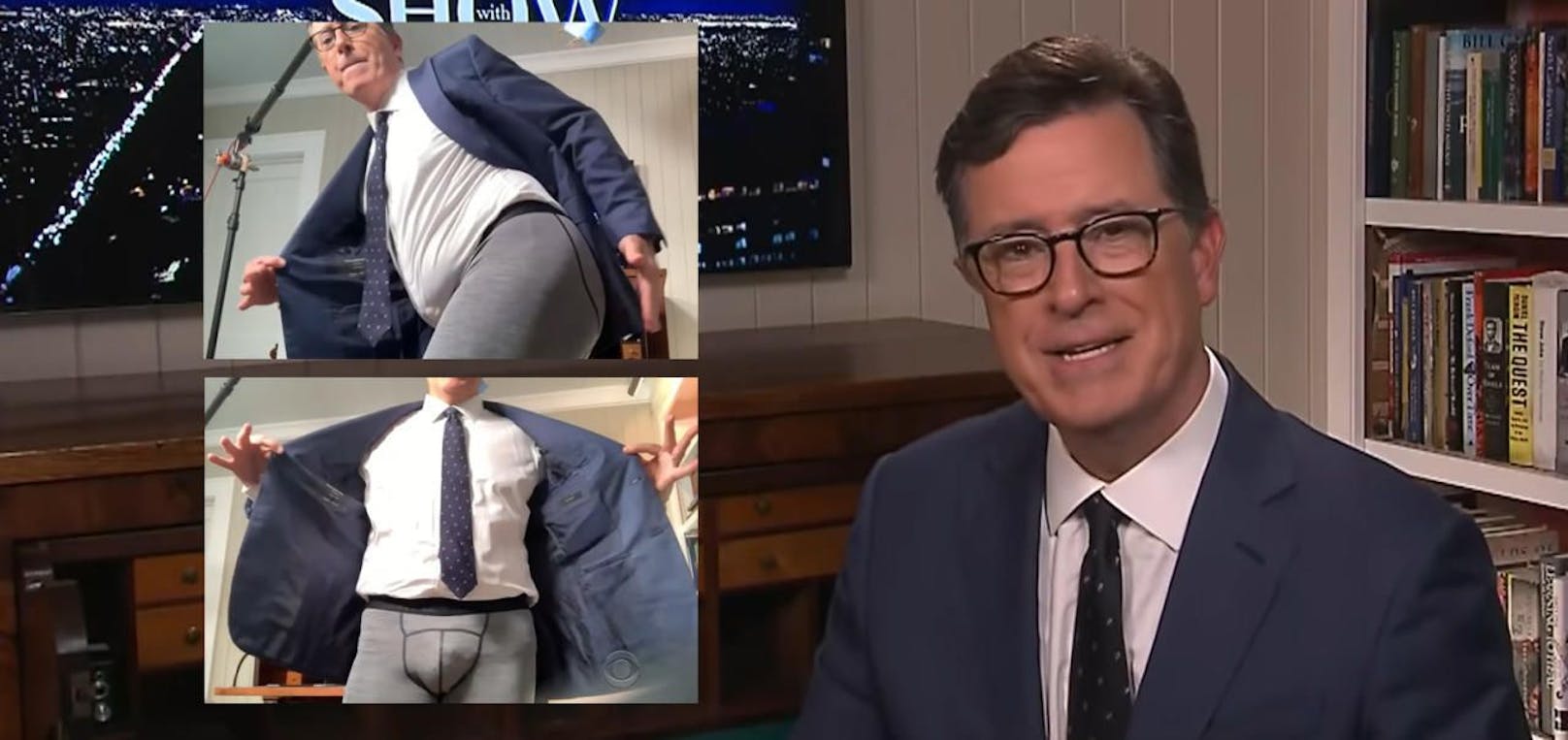 Stephen Colbert ließ seine Zuschauer abstimmen - und moderierte unten ohne.
