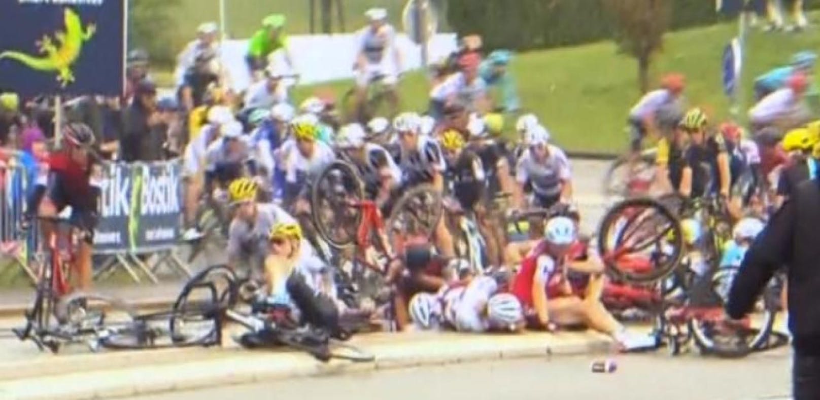 Massensturz auf zweiter Etappe der Tour de France