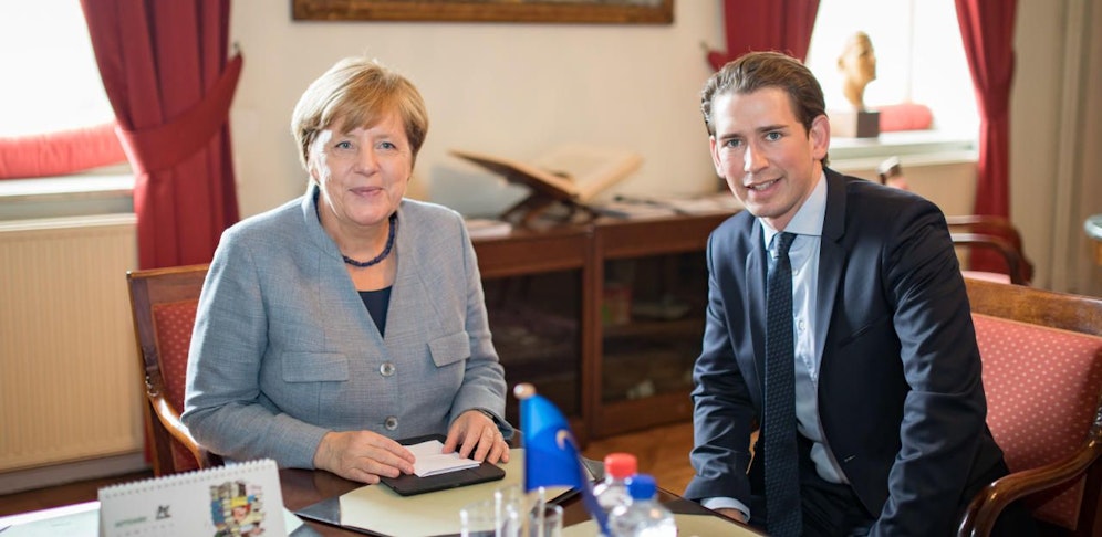 Die deutsche Kanzlerin Angela Merkel mit Sebastian Kurz.