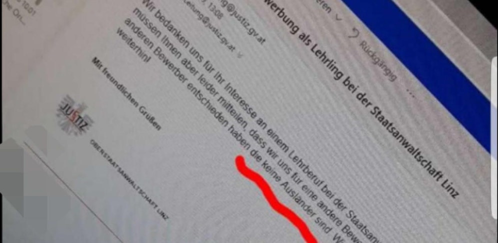 Diese angebliche Absage-Mail der Oberstaatsanwaltschaft Linz kursiert derzeit in sozialen Medien.