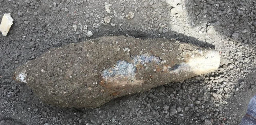 Diese Mörsergranate wurde im Burggarten gefunden.