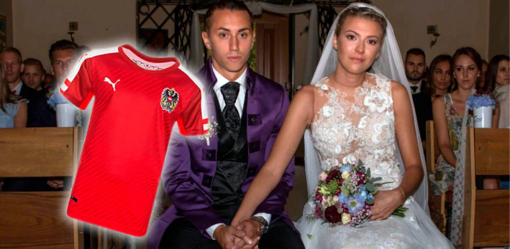 Maximilian Sax bei seiner Hochzeit: Auf ihn wartet das ÖFB-Trikot.