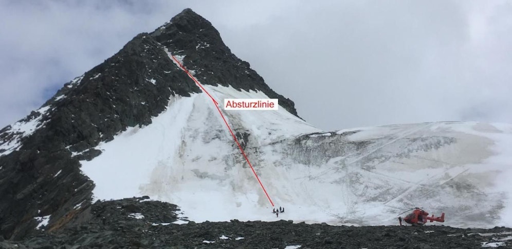 Hier stürzten die Bergsteiger ab.