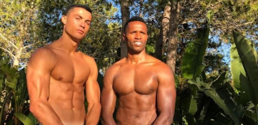 Muskel-Männer unter sich: Cristiano Ronaldo und sein Kumpel Jose Semedo.