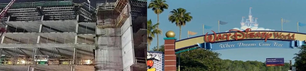 Direkt an "Disney World" in Orlando stürzte jetzt ein Gerüst an einem Hotelneubau um. Zwei Arbeiter starben. 