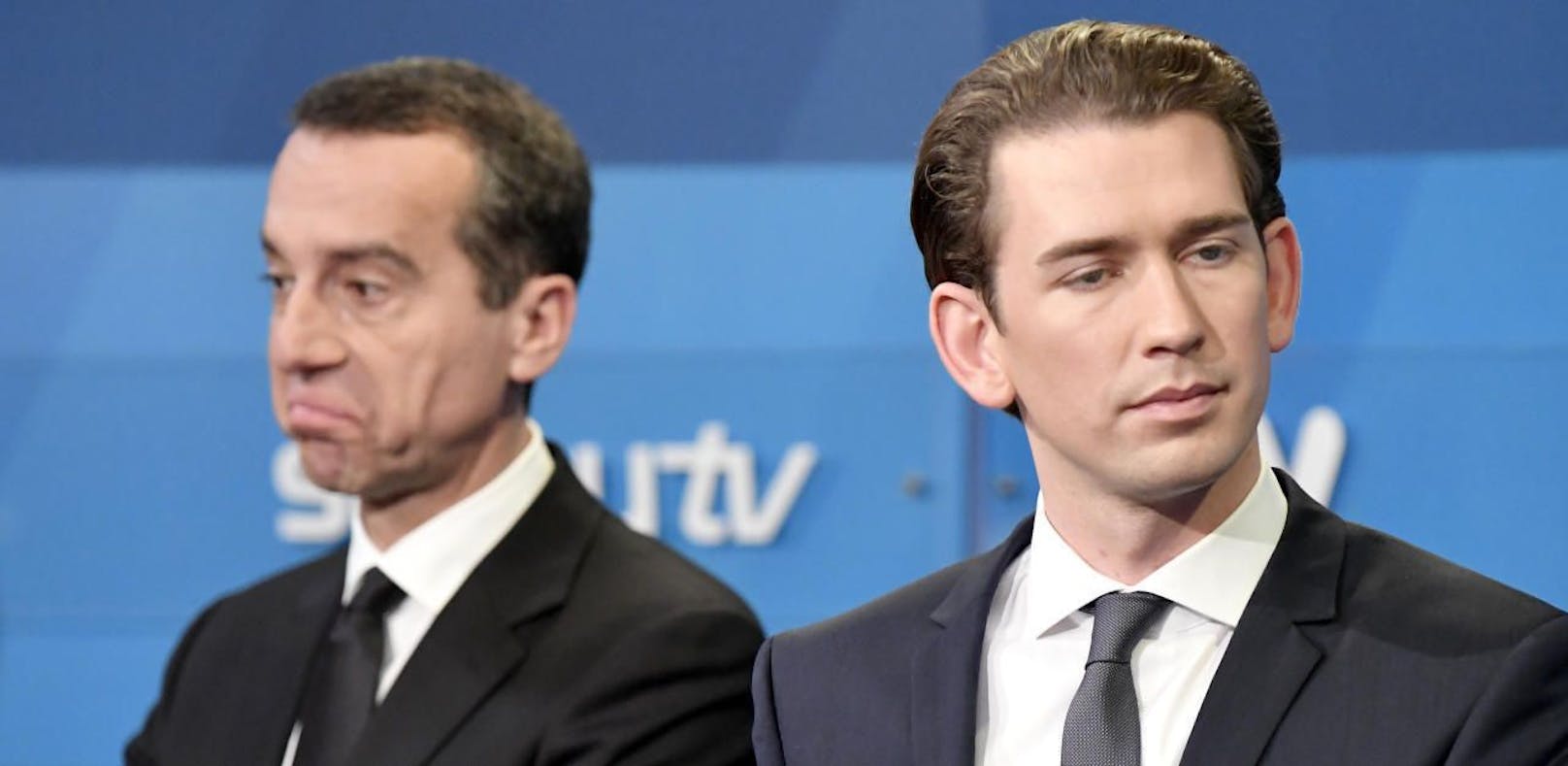 Noch-Bundeskanzler Christian Kern prägte den Begriff &quot;Vollholler&quot;, Bundeskanzler-Kandidat Sebastian Kurz beteuerte, niemanden &quot;anpatzen&quot; zu wollen.