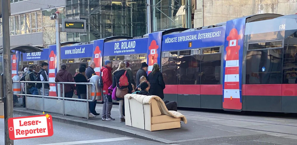 So chillig kann man auf eine Bim warten.