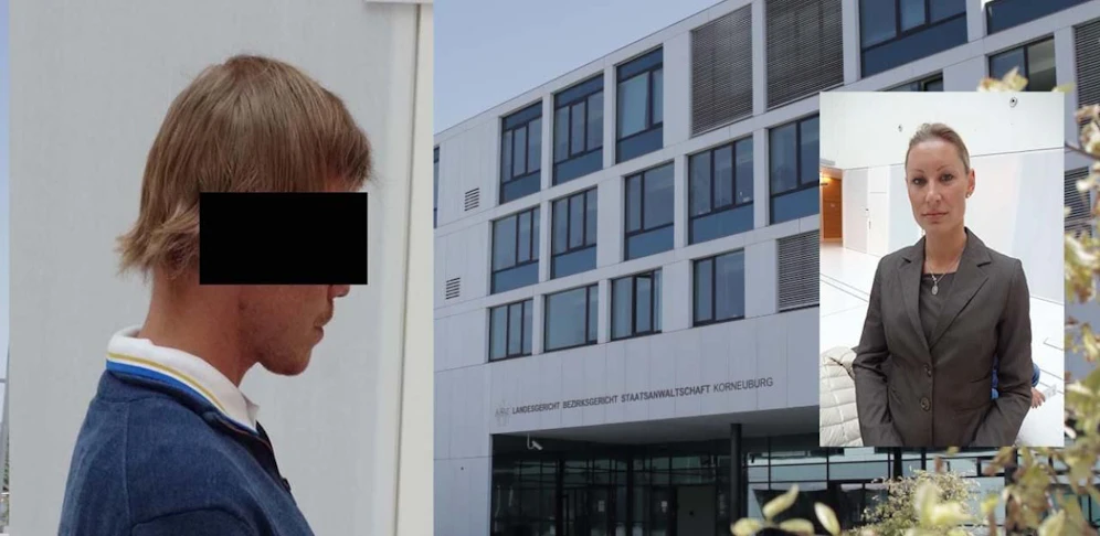 Der Angeklagte (links) und seine Anwältin Daniela Schiesl (rechts).
