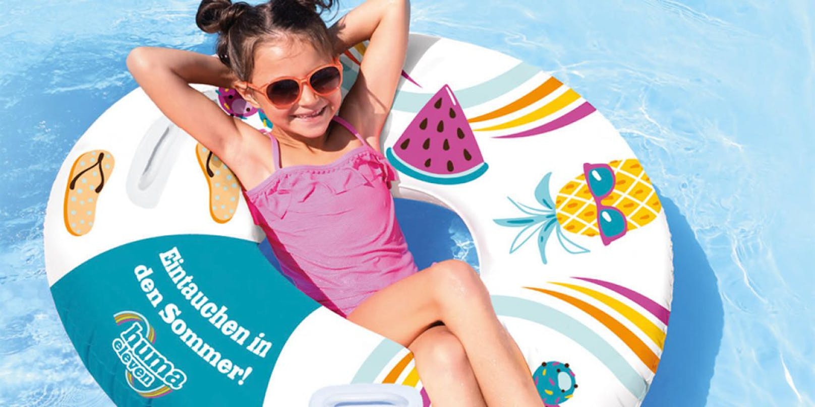 Zeige Dein Schulzeugnis am 28. Juni im HUMA ELEVEN &amp; nimm einen sommerlich-bunten XL-Schwimmreifen mit nach Hause!