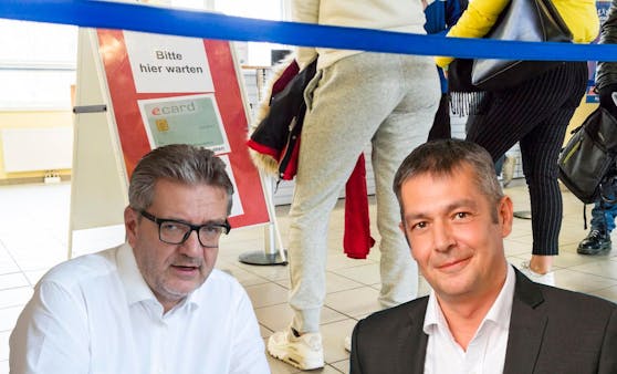 Rot-blauer Zwist um die Umsetzung der Mindestsicherung Neu in Wien: (v.l.n.r.) Sozialstadtrat Peter Hacker und der Freiheitliche Gesundheitssprecher Wolfgang Seidl.