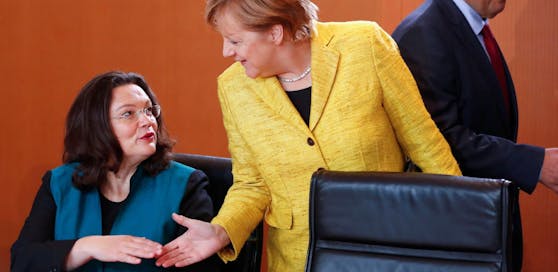 SPD-Chefin Andrea Nahles und Kanzlerin Angela Merkel (CDU) einig.