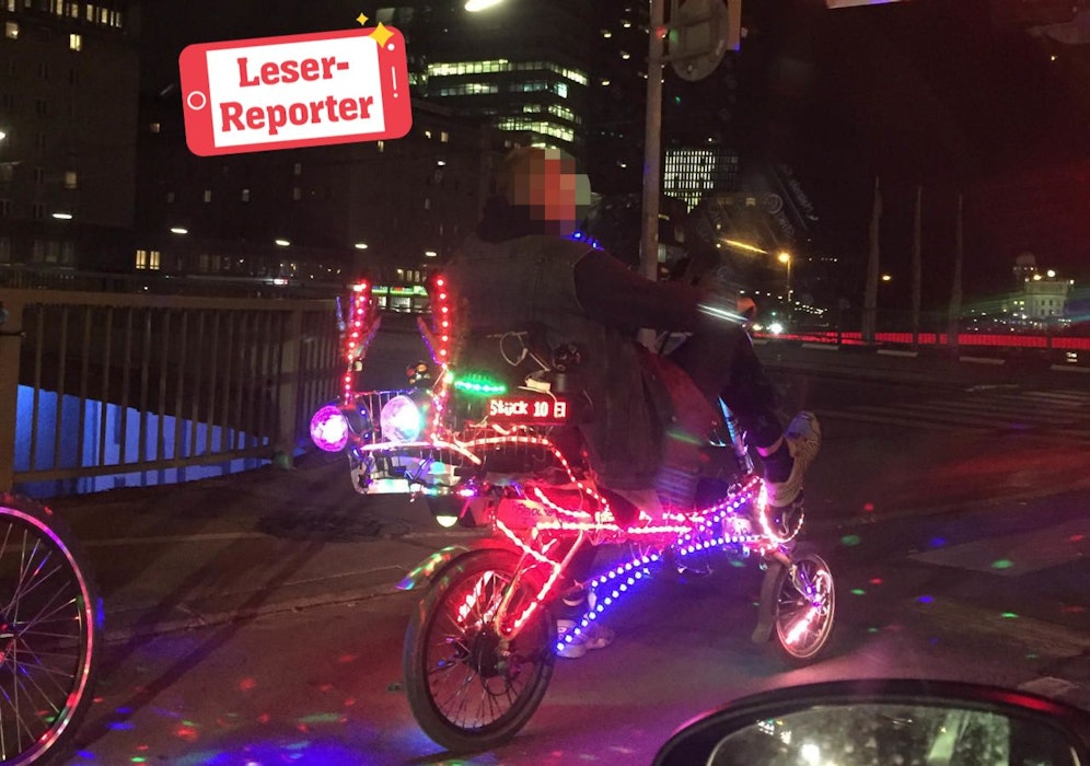 Aufgemotztes Fahrrad in der Wiener Innenstadt. 