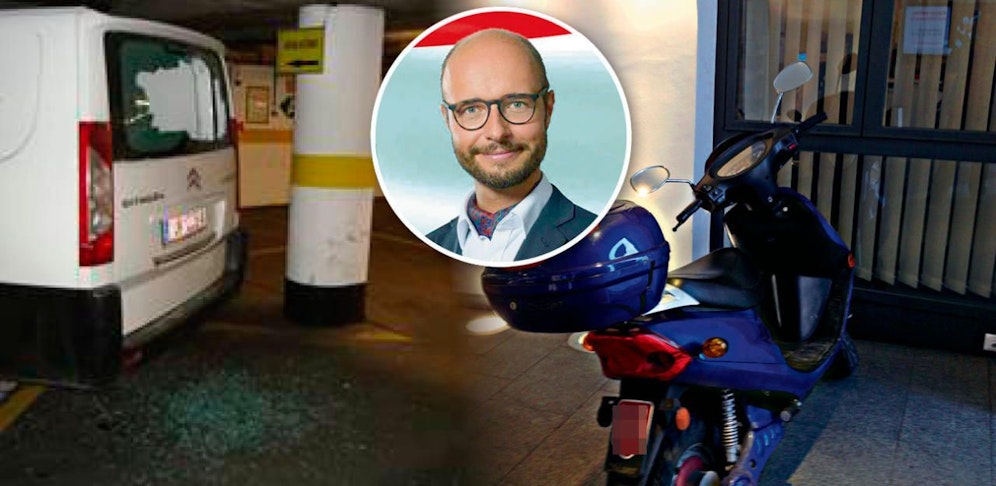 Bei dem Einbruch in die Tiefgarage wurde auch das Moped von Detlef Wimmer beschädigt,