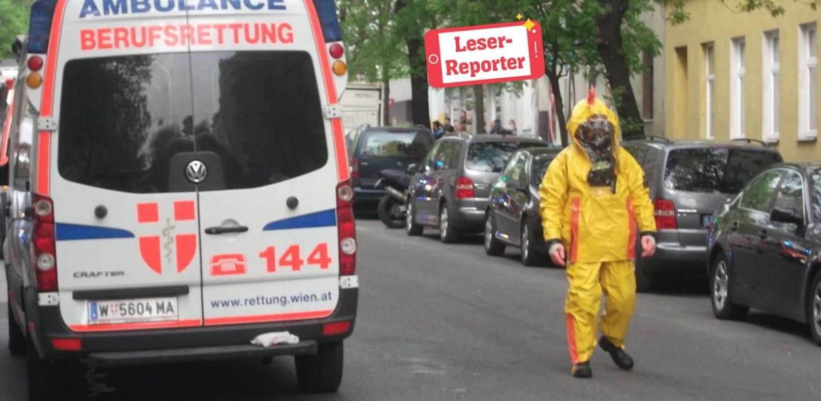 Säure-Attacke auf Rettungsauto in Wien