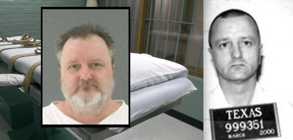 Mörder Troy Clark bei seiner Hinrichtung und bei seiner Verhaftung 1998.