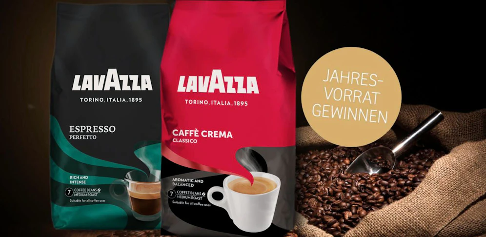 Spielen Sie mit und gewinnen Sie einen Jahresvorrat an Lavazza-Mischung!