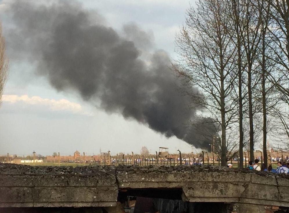 Brand in Auschwitz, am March of the living