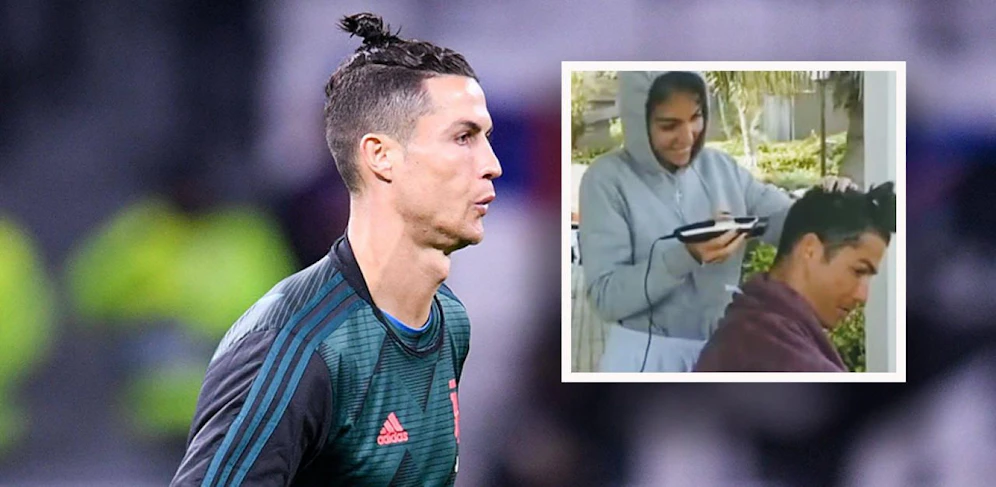 Cristiano Ronaldo bekommt den Quarantäne-Haarschnitt.