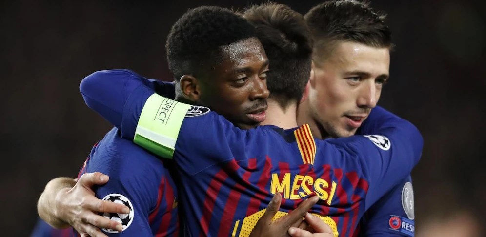 Dembele (l.) könnte sich bald seine Umarmungen bei Klopp und nicht mehr bei Messi abholen. 