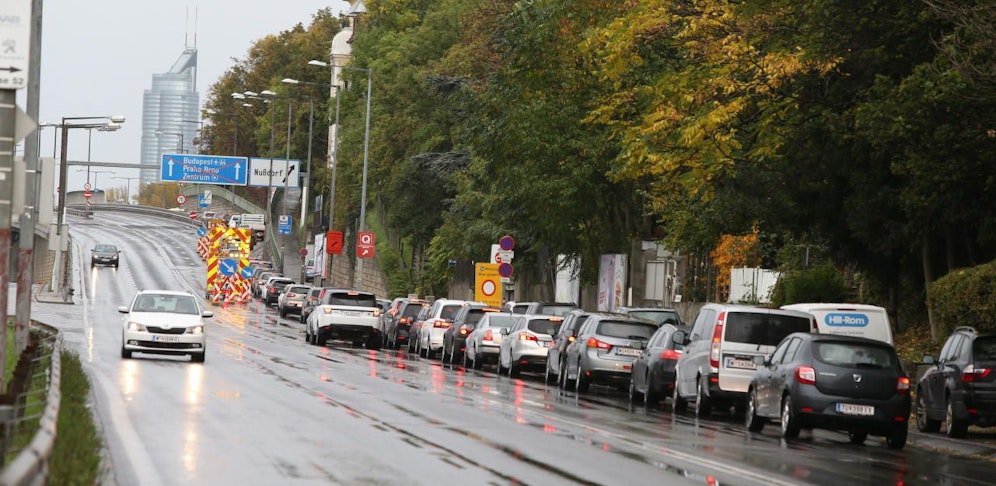 Auf der Klosterneuburger Straße kommt es am Wochenende zu einer Sperre
