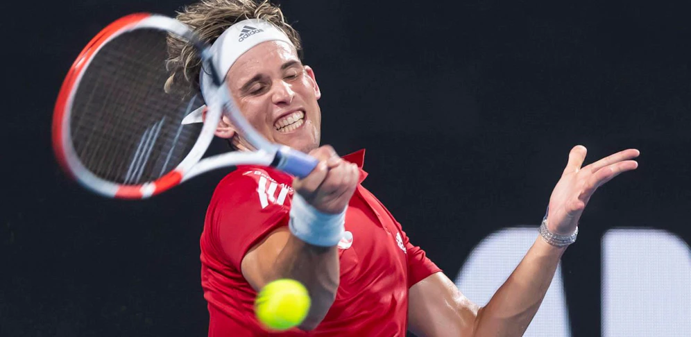 Dominic Thiem bei seinem ATP-Cup-Match gegen Borna Coric.