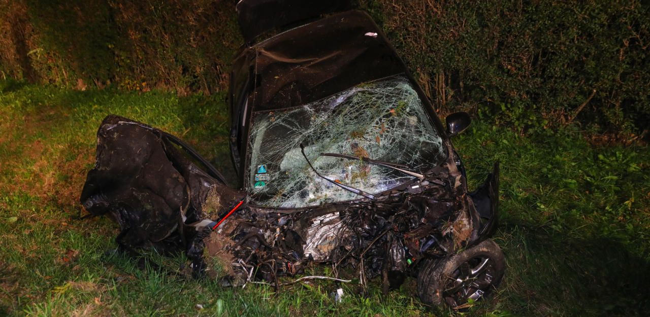 Heute.at - Autofahrer rammt Leitpflock und fällt Baum