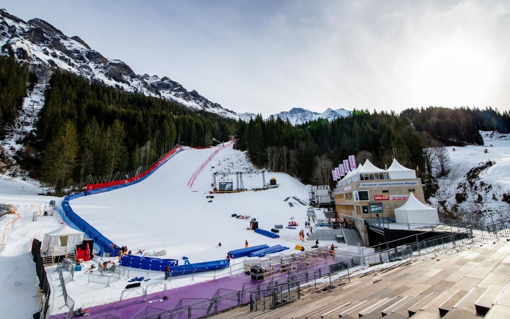 Die Lauberhorn-Abfahrt in Wengen.