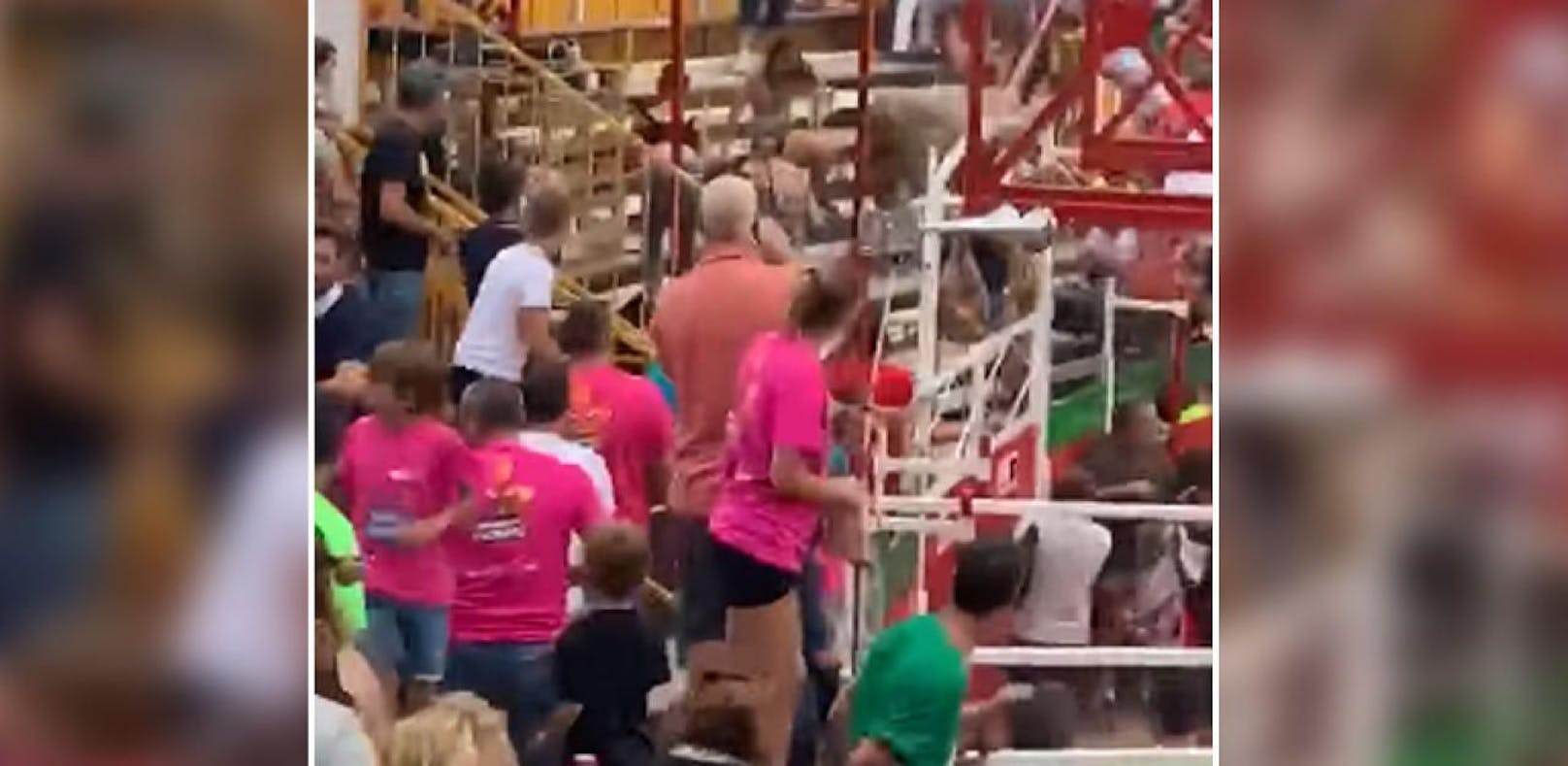 Stier flieht aus Arena, verletzt 19 Menschen