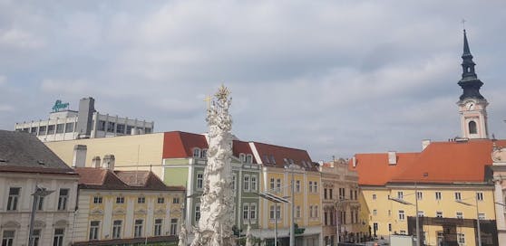 Der Rathausplatz in der Landeshauptstadt St. Pölten