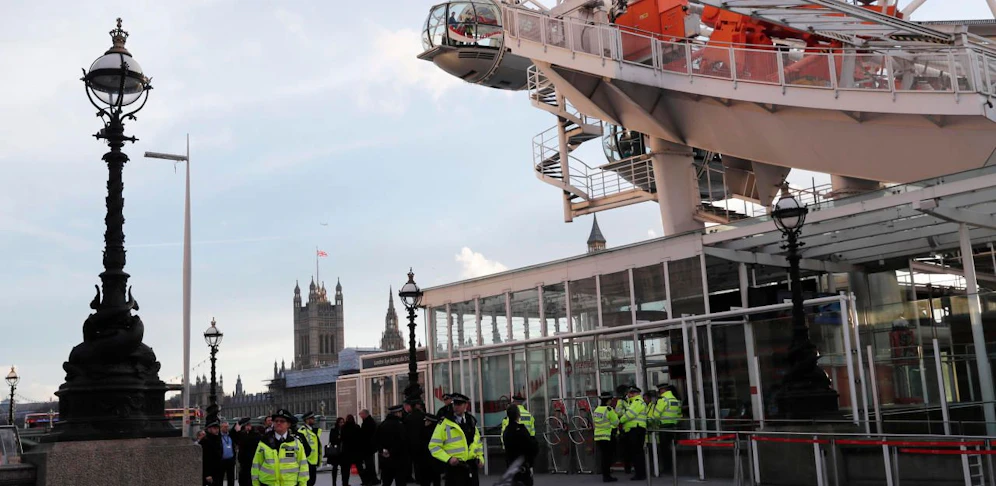 Das London Eye stand still.