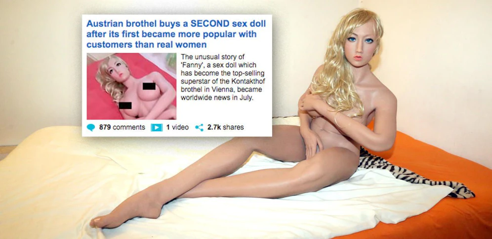 International gefragt: Sexpuppe "Fanny", Credit: "Heute"-Montage (Denise Auer/Screenshot "Daily Mail")