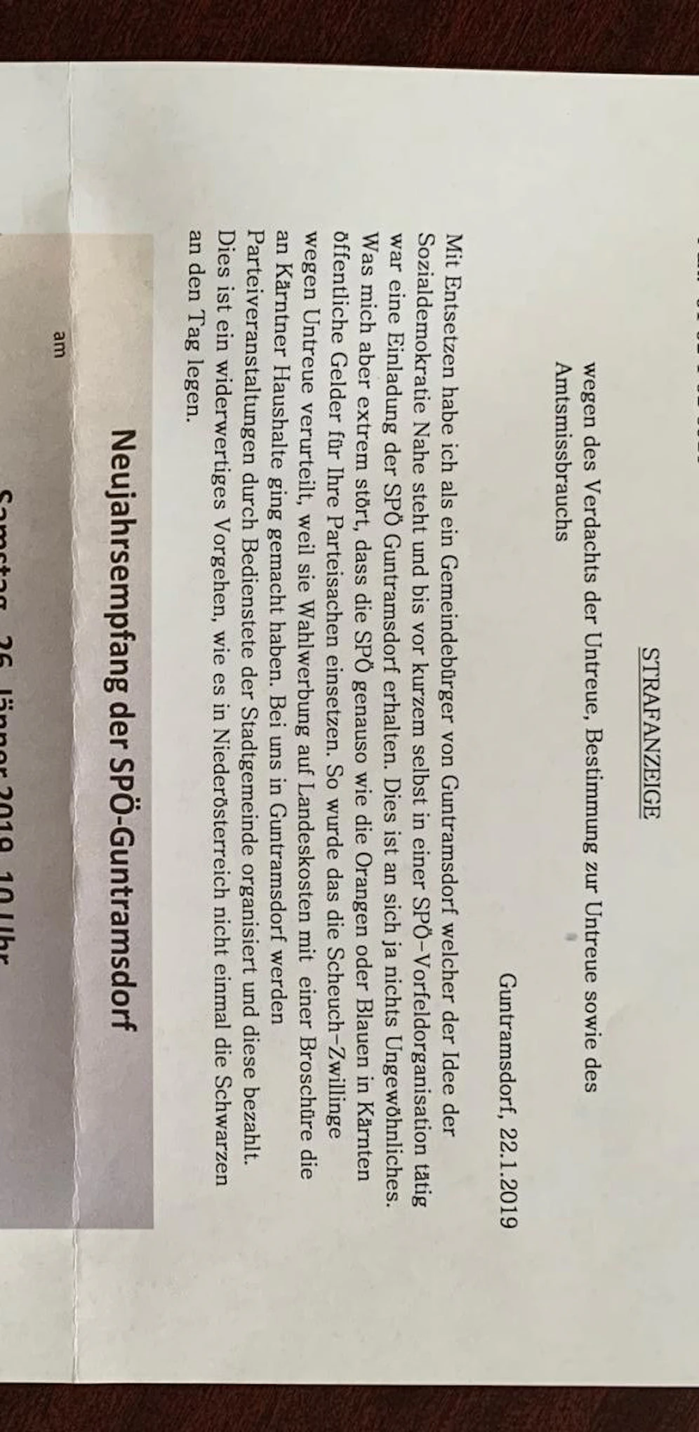 Die Original-Anzeige