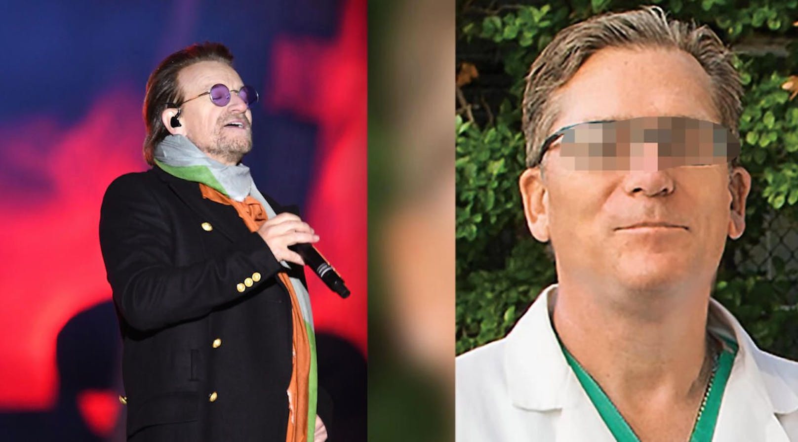 Kult-Sänger Bono war nach einem Radunfall in Behandlung von Dr. Lorich (re.). Der Chirurg wurde jetzt ermordet. 