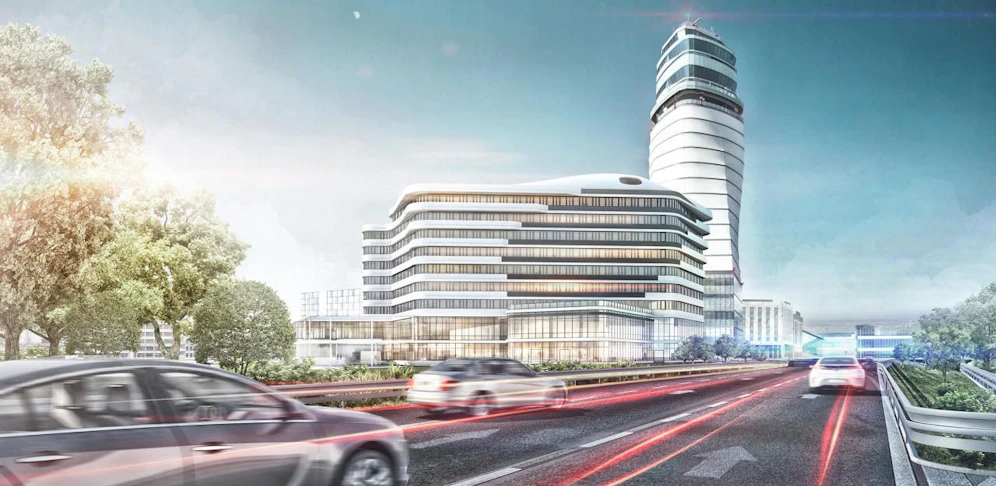 Der neue Office Park 4 soll mit dem Parkhaus 3 verbunden werden. 