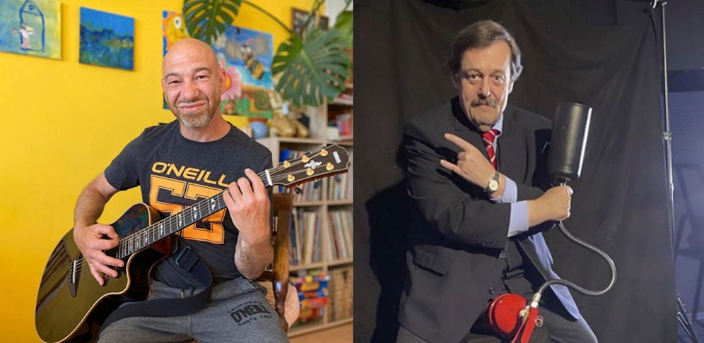 Sänger Roman Gregory und Physik-Professor Werner Gruber machen gemeinsame Sache.