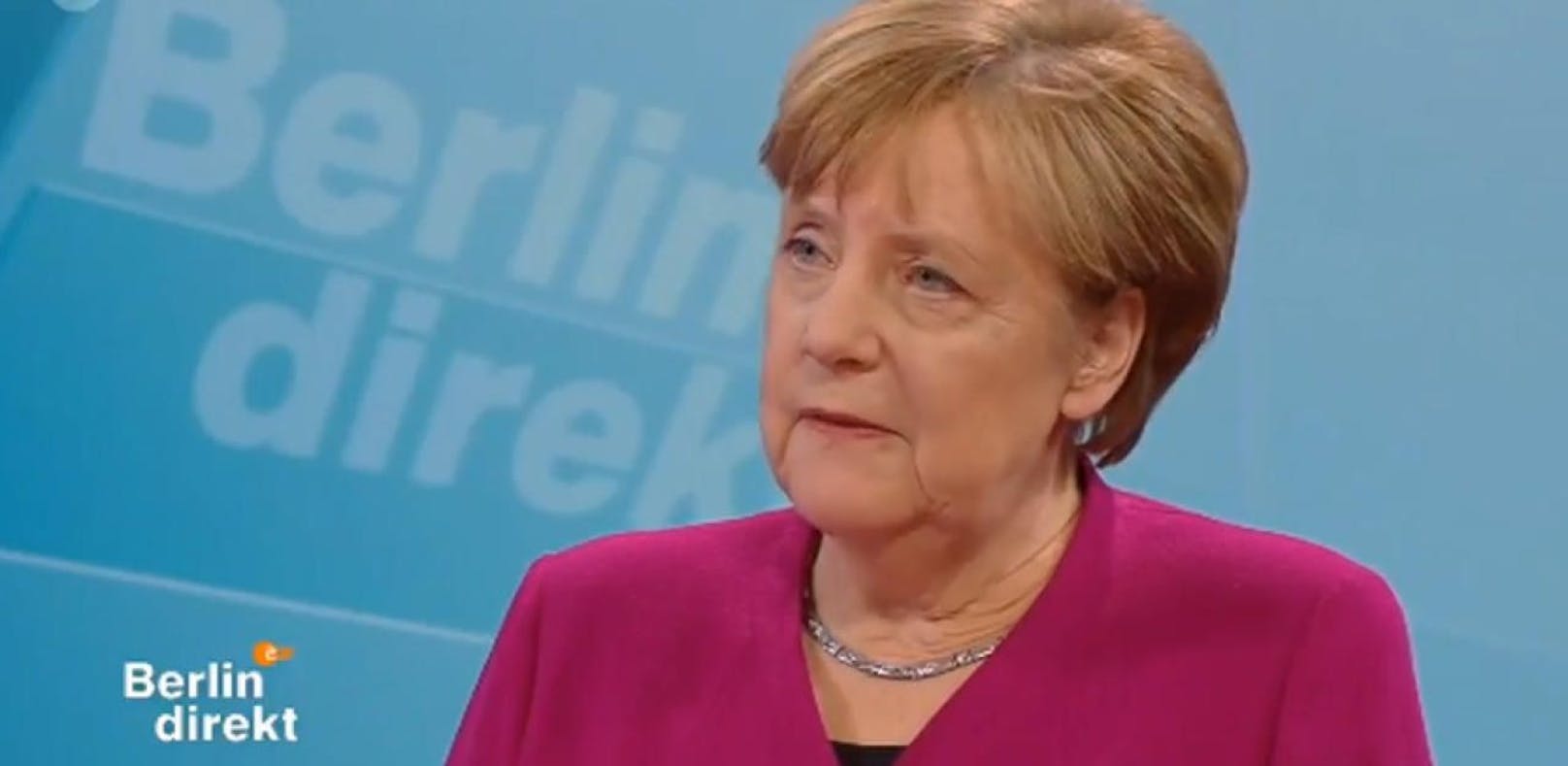 Angela Merkel im TV-Interview &quot;Berlin direkt&quot;.