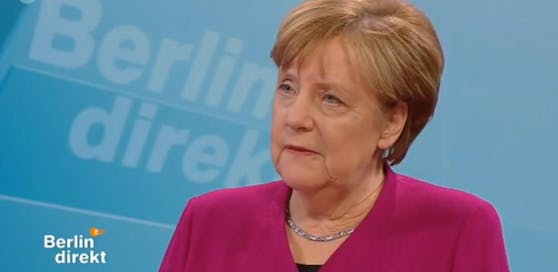Angela Merkel im TV-Interview &quot;Berlin direkt&quot;.