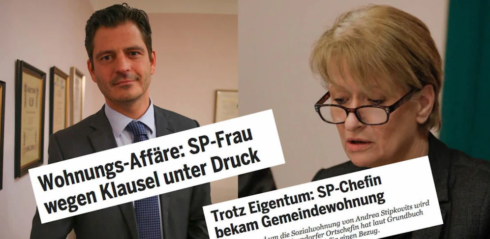 Hannes Koza, geschäftsführender Gemeinderat der ÖVP in Vösendorf, schaltet jetzt die Volksanwaltschaft ein; re.: Bürgermeisterin Andrea Stipkovits