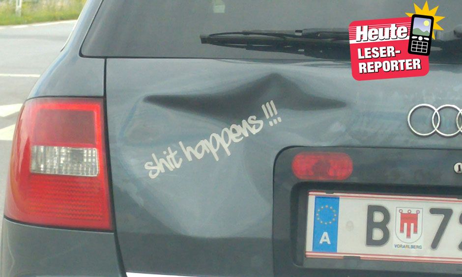 Lustiger Spruch tröstet über Delle im Auto hinweg Heute.at