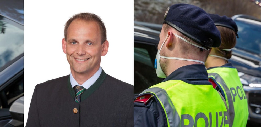 Bürgermeister Günter Schaubach (l.); Kontrollen am Wochenende in Tirol.